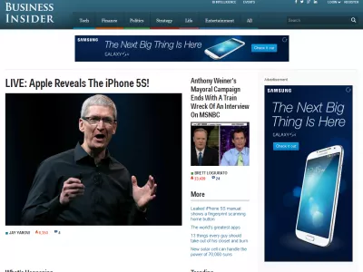 Iphone-os cikkek mellett hirdet a Samsung
