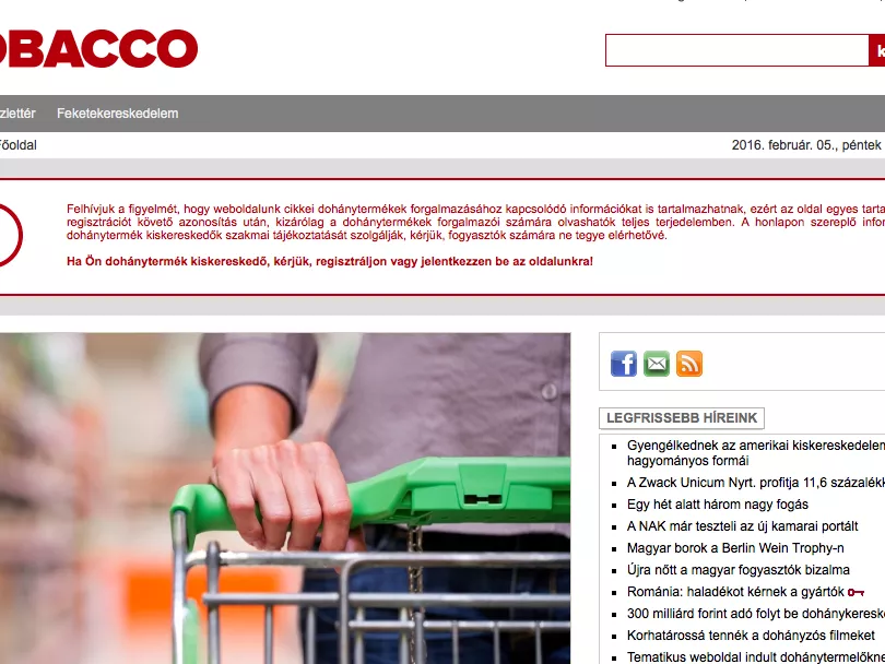 Dohánypiaci weboldalt indított kiadónk