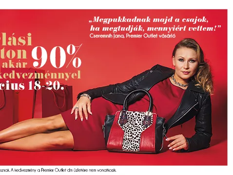 Vásárlóval reklámoz a Premier Outlet